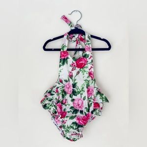 Floral Ruffle Butt Romper